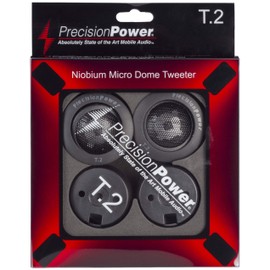 PRECISION POWER: Pro Audio T.2 Niobium Micro Dome 1 Inch Tweeters 100W 4-Ohm Car Audio/Car Speakers