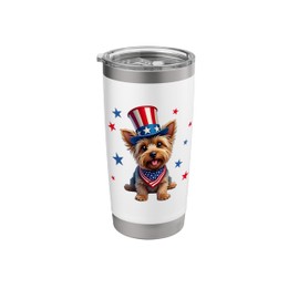 Yorkie, 4th of July, Yorkshire Terrier dog, Patriotic Stainless Steel Insulated Tumbler