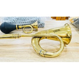 Vintage Classic Trumpet Style Brass Rubber Taxi Horn for Passenger Car Bicycle Vintage Brass Bugle Horn Retro Clown Horn Air Horn with Bulb for Old Car Taxi Golf Cart