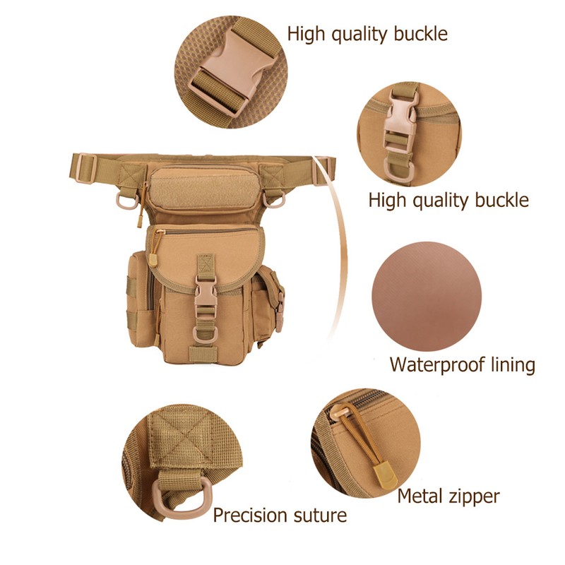 Men Adjustable Military Thigh Bag Utility Waist Pack Pouch Hiking
