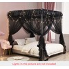 Mengersi Black Bed Canopy, 4 Corner Post Bed Canopy Curtains,