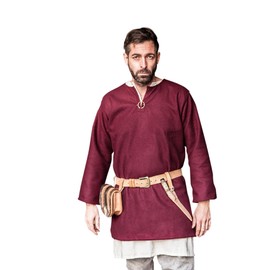 Burgschneider - Medieval Tunic/Wool Tunic "Lodin" - Red (XXL, Unisex, Wool) Historical - Early Medieval, Viking