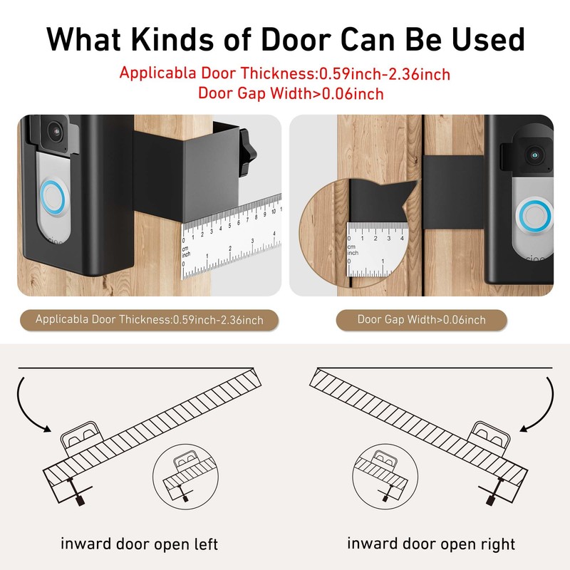 Anti-Theft Video Doorbell Mount,AHBTEYM Mount No Drill Bracket Holder Accessories