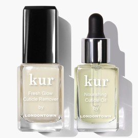 LONDONTOWN LONDONTOWN Cuticle Saver (Set) Fresh Glow Cuticle Remover, 0.4 fl. oz. + Nourishing Cuticle Oil with Dropper for Softer, 0.4 fl. oz.