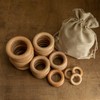 bopoobo Wooden Rings Natural Beech for Craft, Unfinished Wood Ring
