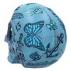 Nemesis Now Aqua Blue Traditional, Tribal Tattoo Fund Skull, Polyresin,