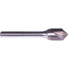 KEO 55744 Solid Carbide Single-End Countersink, TiALN Coated, 3 Flutes, 60 Degree Point Angle, Round Shank, 1/4" Shank Diameter, 1/2" Body Diameter