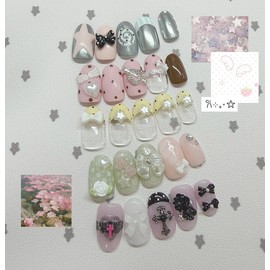 ꒰New product for June ꒱Short Tobi handmade nail tips 5 types - Almond / ꒰6월 신상꒱짧토비 수제네일팁 5종 - 아몬드