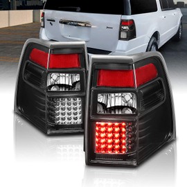 AmeriLite Black LED Replacement Brake Tail Lights Set For 2007-2017 Ford Expedition - Passenger and Driver Side