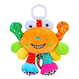 MEERO LONDON CB2203 CRAB Clip on Pram and Pushchair Newborn Baby Toy with teether, Sensory Toy for Babies Boys and Girls from NewBorn