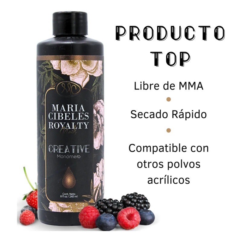 Monómero Liquido Acrílico Mc Royalty 8oz. Aroma Frutos Rojos