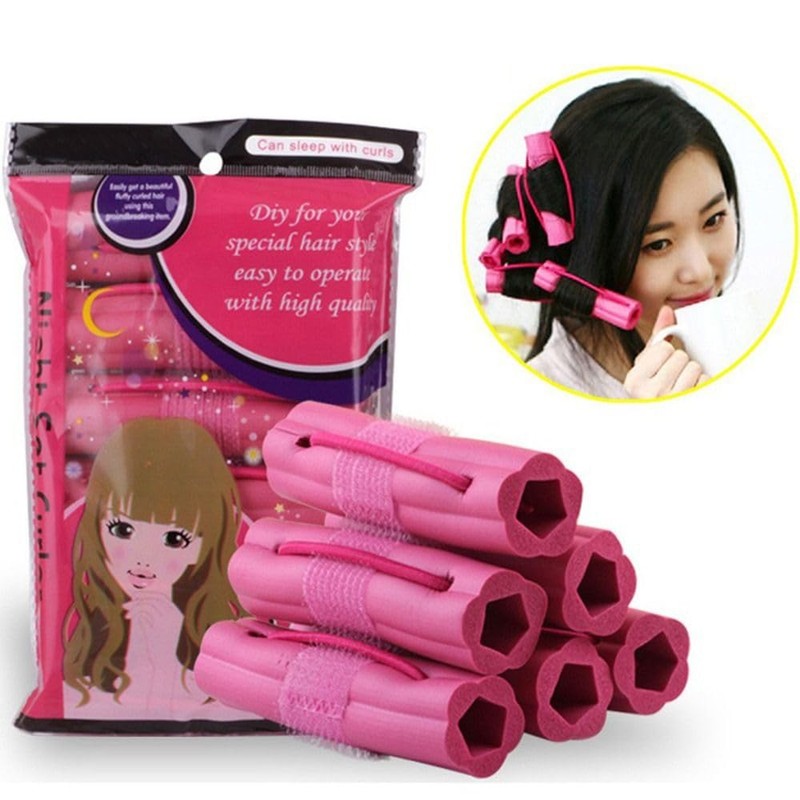 6pcs Foam Hair Rollers Reusable Soft Sponge Roller for Long
