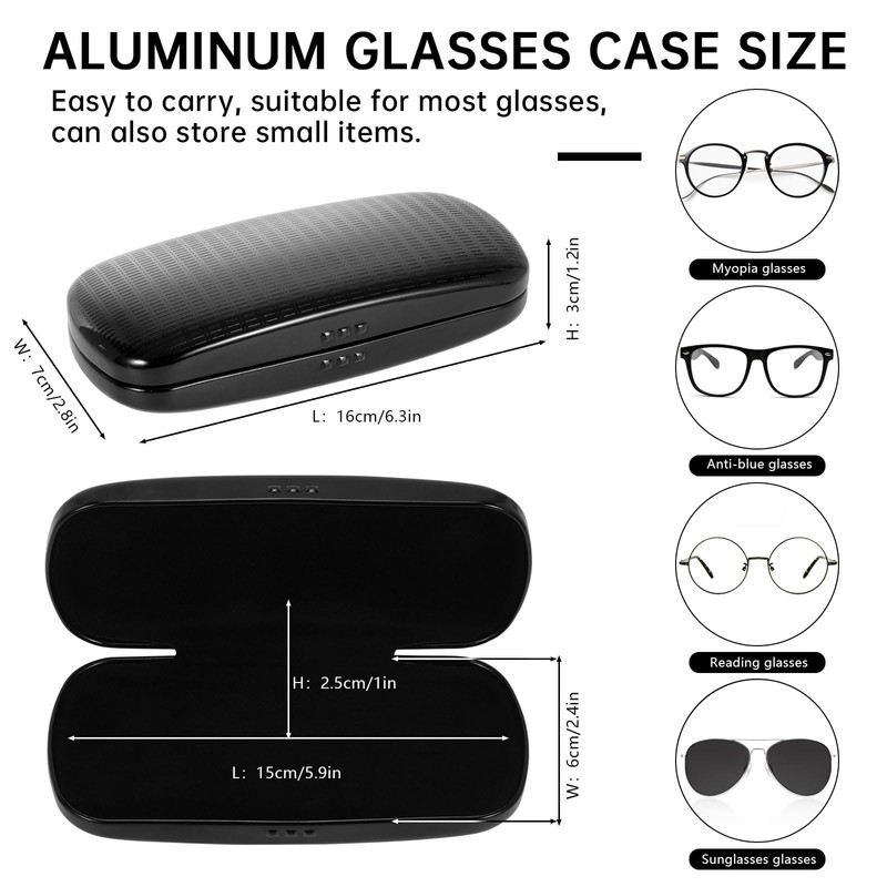 Hifot Metal Eyeglass Case, Glasses Case Hard Shell, Aluminum Spectacles