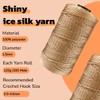 1 Pack Silk Yarn-100% Nylon for Crocheting Summer Hat，Bag,3ply,120g, Khaki
