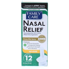 Nasal Relief Spray, Pump Mist, Anti-drip, Severe Congestion, (Oxymetazoline HCI) 12 Hours, 6 Pack.