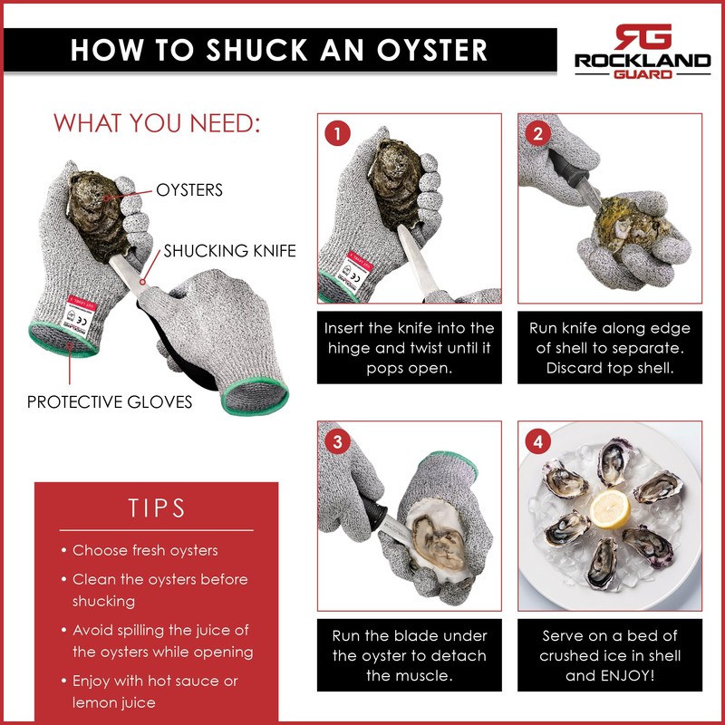 Rockland Guard Oyster Shucking Knife - Oyster Knife Shucker for