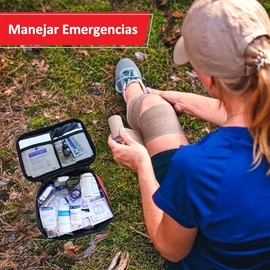 Botiquín de primeros auxilios portátil, botiquín de primeros auxilios de 191 piezas con hebilla, fácil de transportar, seguro, duradero, se puede util