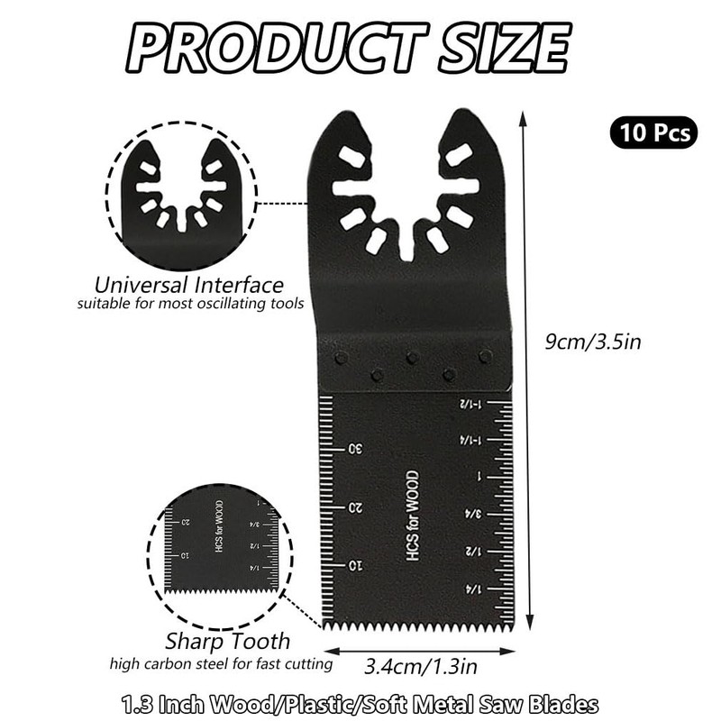 10Pcs Oscillating Tool Blades Professional Universal Oscillating Saw Blades Wood