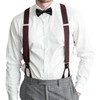 Mens Button End Elastic Suspenders - Adjustable Y shape Formal