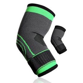 Vivva Elbow Brace with Strap for Tendonitis 1 Piece, Tennis Elbow Compression Sleeves, Golf Elbow Treatment (Green, XL Size)