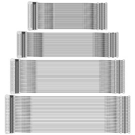 Iyowei 100 PCS Fishing Wire Leaders, 15/20/25/30cm Stainless Steel Wire Traces Pike Fishing Tackle Fishing Hook Anti-Bite Wire Line Leader with Rolling Swivels and Snaps