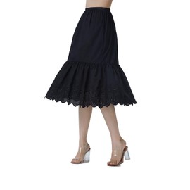 BEAUTELICATE Women 100% Cotton Half Slip Vintage Skirt Extender Underskirt with Lace Embroidery