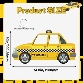 Taxi Photography Backdrop Decoration Yellow Cab Shaped Photo Backdrop NYC Party Decoration Car Photo Booth Props for Birthday Car Theme Party