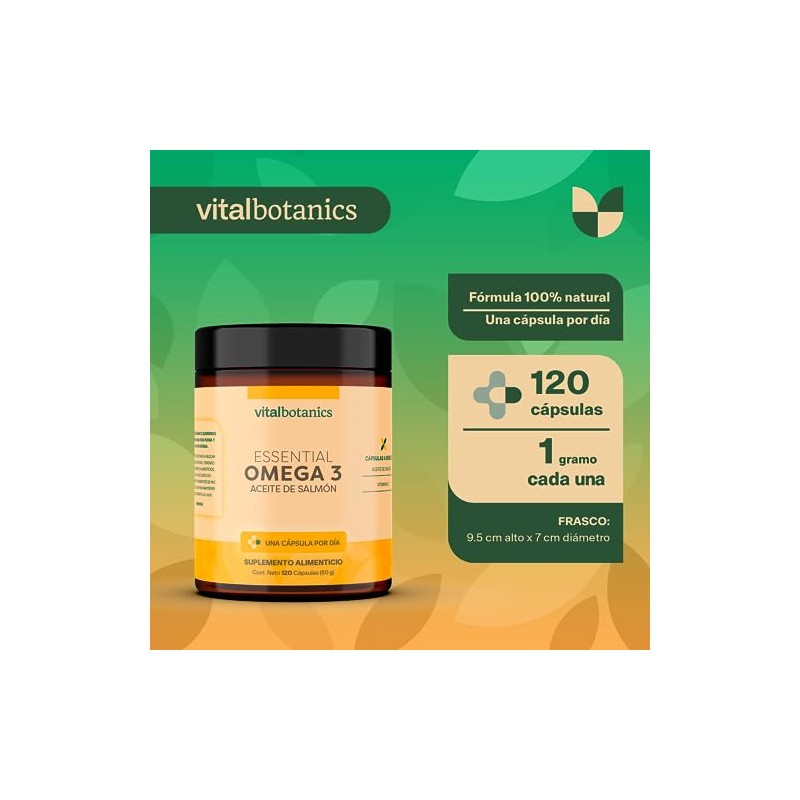 Vital Botanics Omega 3 Aceite Puro de Salmón con Vitamina