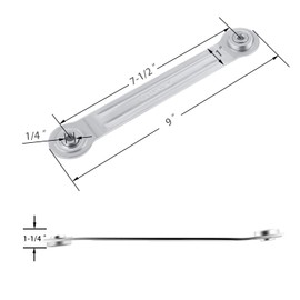 L Continue 4 Pack Glider Bracket Hardware, Hardware Center Distance 7-1/2" and Bolt Hole Diameter 1/4".