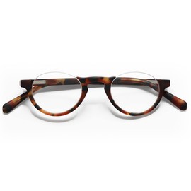 eyebobs Vice Chair Premium Reading Glasses for Women and Men | Half Rim Narrow-Size Reading Glasses | Matte Tortoise Front and Temples | 2.75