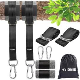Viomis Swing & Hammock Mounting Set 900 kg – Complete Set with 2 x 150 cm Straps, Carabiners, D-Rings, Protective Pads & Bag