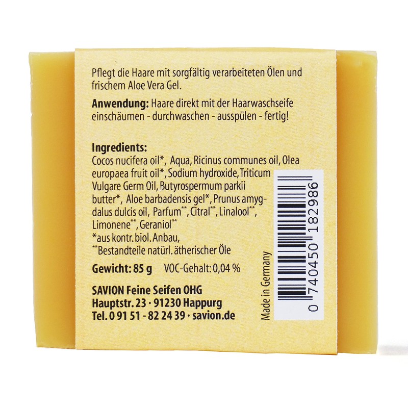 Savion 4+1 Organic Hair Soap Aloe Vera, Vegan, Handmade, Palm