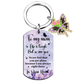 Lelekdo Mothers Day Gifts for Mom from Daughter Son Purple Mothers Day Gifts Birthday Gift for Mom New Moms Gift for Women Birthday Chrismas Present Ideas Unique Purple Butterfly Keychain