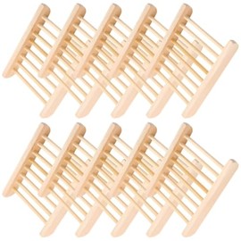 Ciieeo 10pcs Wooden Draining Soap Dish Natural Soap Case Wooden Soap Case Self Draining Soap Tray for Bathroom Kitchen