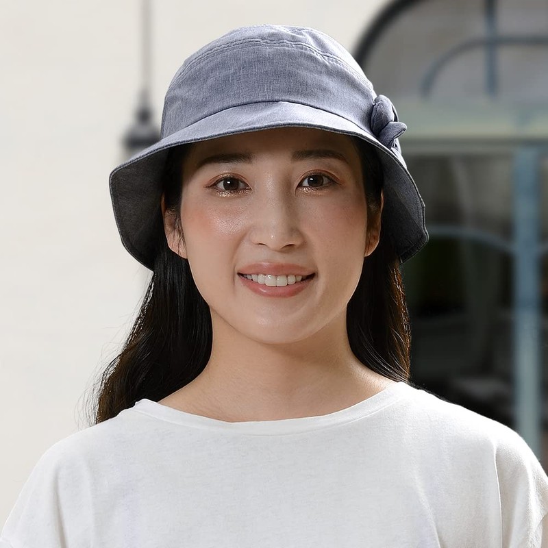 Kuai Women's Hat, Yarn-Dyed, Corsage, Crochet, UV Protection, Lightweight, Breathable,