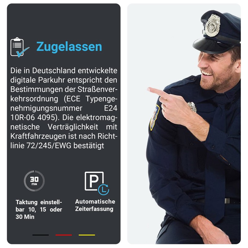 Parkwächter V1 Automatic Parking Disc in accordance with Road Code