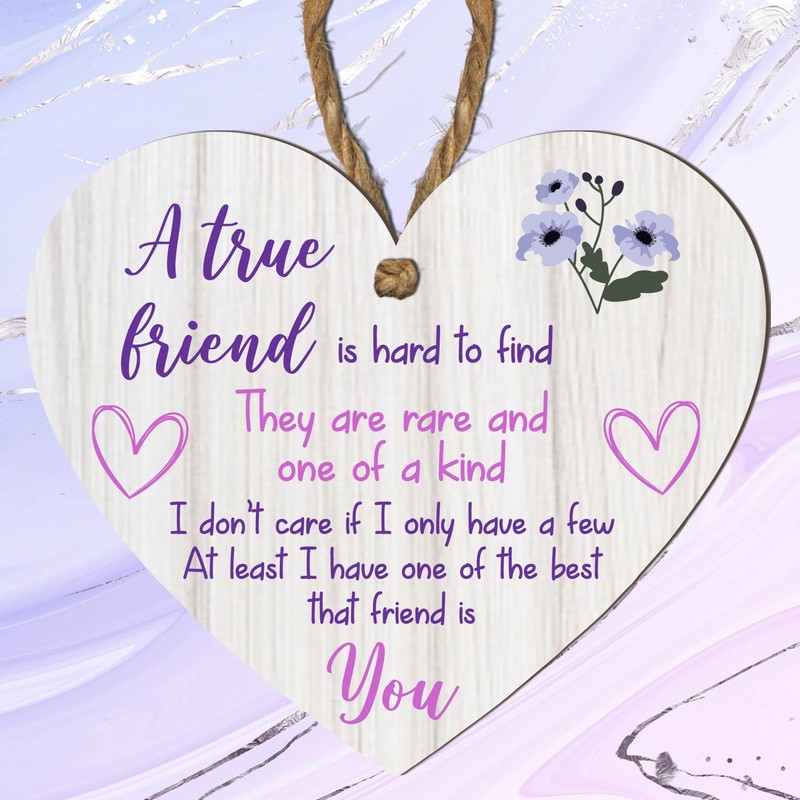 Friendship Heart Plaque – MDF Wood | "A True Friend"