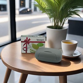 Soap Holder Container, Vonpri Portable Bar Soap Saver Scrubber Case for Bathroom and Kitchen (Grey)