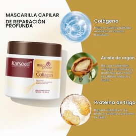 Karseell Mascarilla Capilar de Colágeno 2x500ml para Cabello Seco Dañado