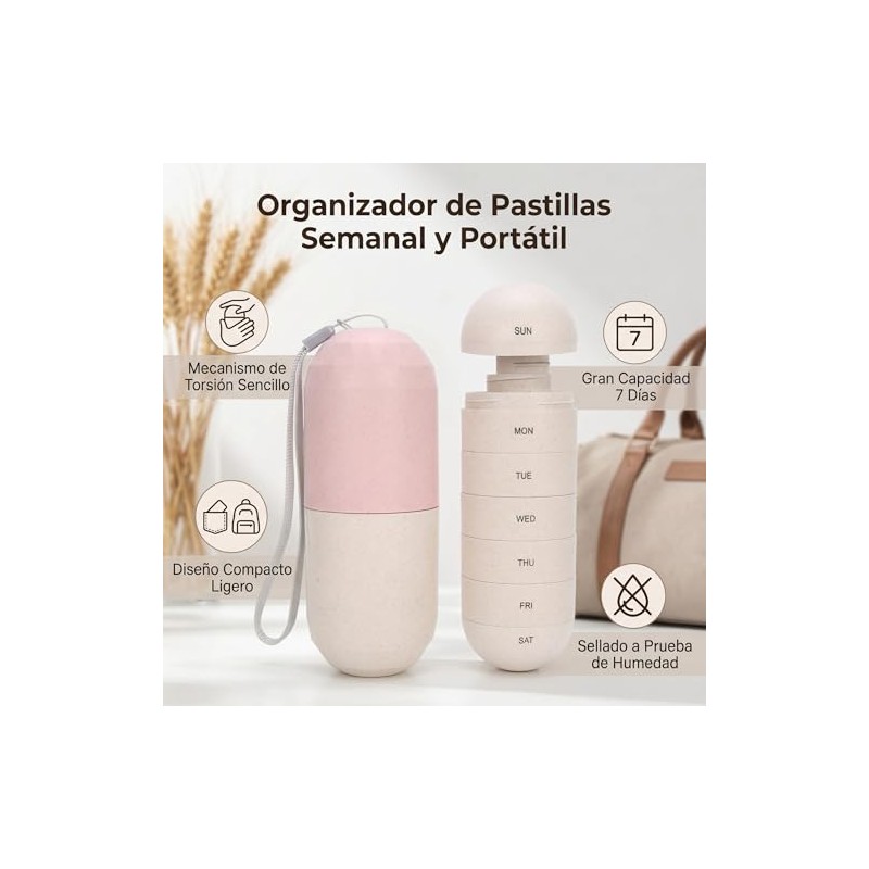 Semanal 7 Días Pastillero Compartimentos Hermético