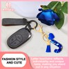 ANHBKAR Royal Blue Initial Keychains for Women with Cute Heart