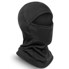 Aczyqws Balaclava Breathable Winter Face Cover Fleece Thermal Ski Mask Windproof Warm Motorcycle Cycling Hat for Men and Women Black