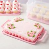 Juvale 3-Tier Cupcake Carrier - Airtight Plastic Container for Baking