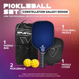 Pickleball Paddle USAPA Approved Fiberglass Surface Pickleball Set with 1 Pickleball Racket, 2 Balls, 1 Sleeve & Portable Carry Bag,Pickle Ball Paddle Set ​for Men Women & Beginners