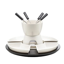 Fondue Set 11 Pieces with Pot Warmer and Forks Haushalt International