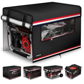 WOGUINC Generator Covers Heavy Duty Waterproof, 32”Lx24”Wx24”H Generator Cover For Outside, Snow/UV/Wind Proof Generator Cover for Portable Generators 5500-15000 Watt, Black.