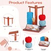 Yarn Holder for Crocheting, Wooden Rotating Yarn Spinner with 2