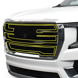 BOGAR TECH DESIGNS for GMC Yukon 2021-2024 Middle Front Chrome Delete Overlay, Gloss Black