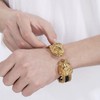 Klapgo Men's Gold Bracelet Viking Lion Head 316 Stainless Steel