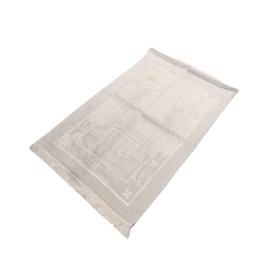 Rolezyum | Leather Sole Lux Ultra Soft Prayer Rug Muslim Mat Islamic - Thick Large Padded Sajadah for Kids Men Women Great for Knees and Forehead (WHİTE)